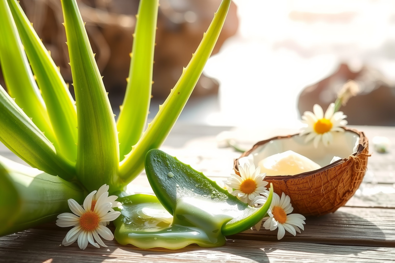 Az Aloe vera gyorsan nyugtatja és hidratálja a napégett bőrt.