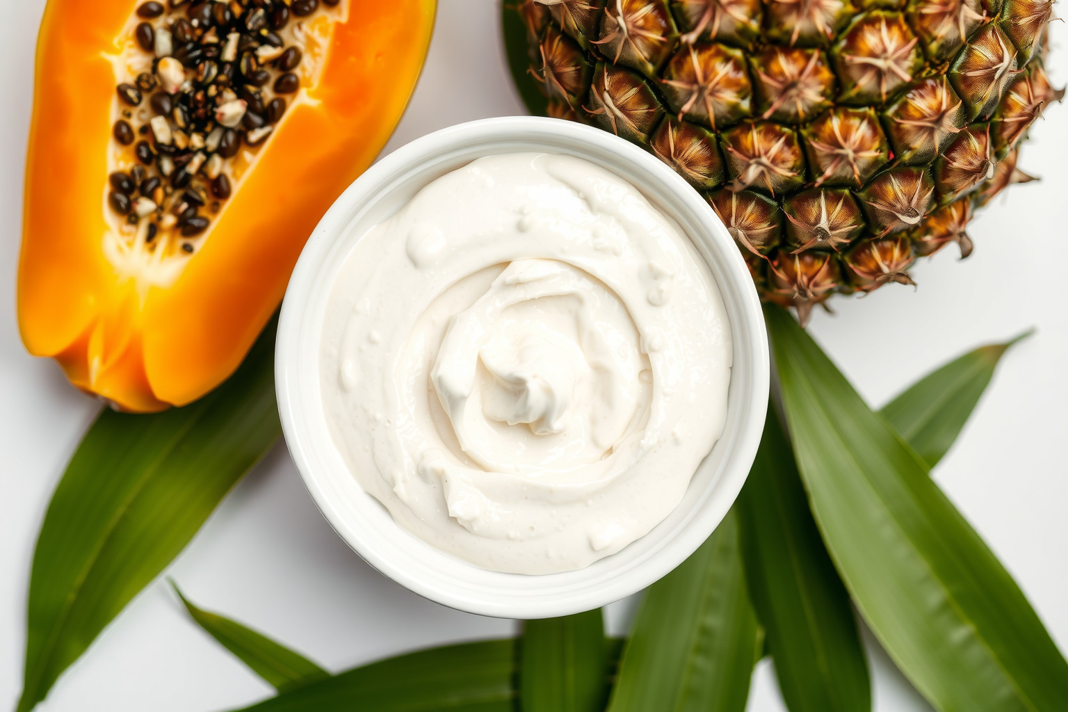 A papain és bromelain enzimek gyengéden hámlasztják az elhalt hámsejteket.