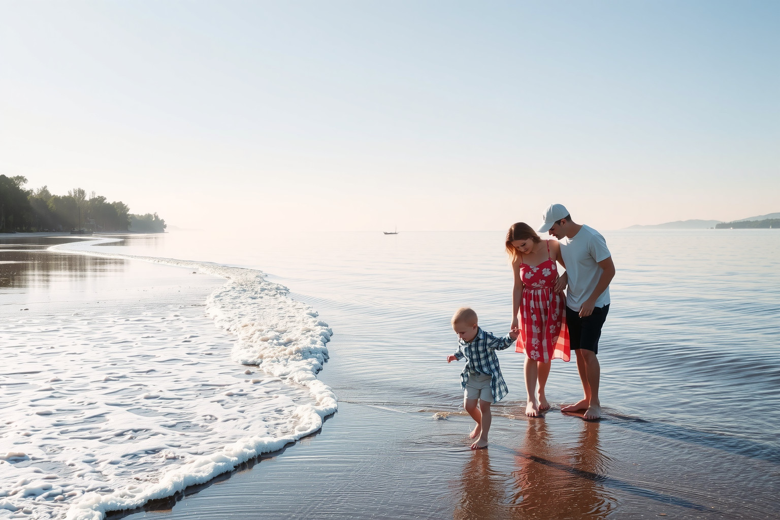 A kora nyári szezon a legideálisabb kisbabával a Balatonon.