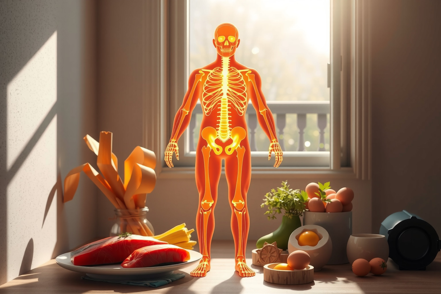 A D-vitamin segíti a csontok egészségét és immunvédekezést.