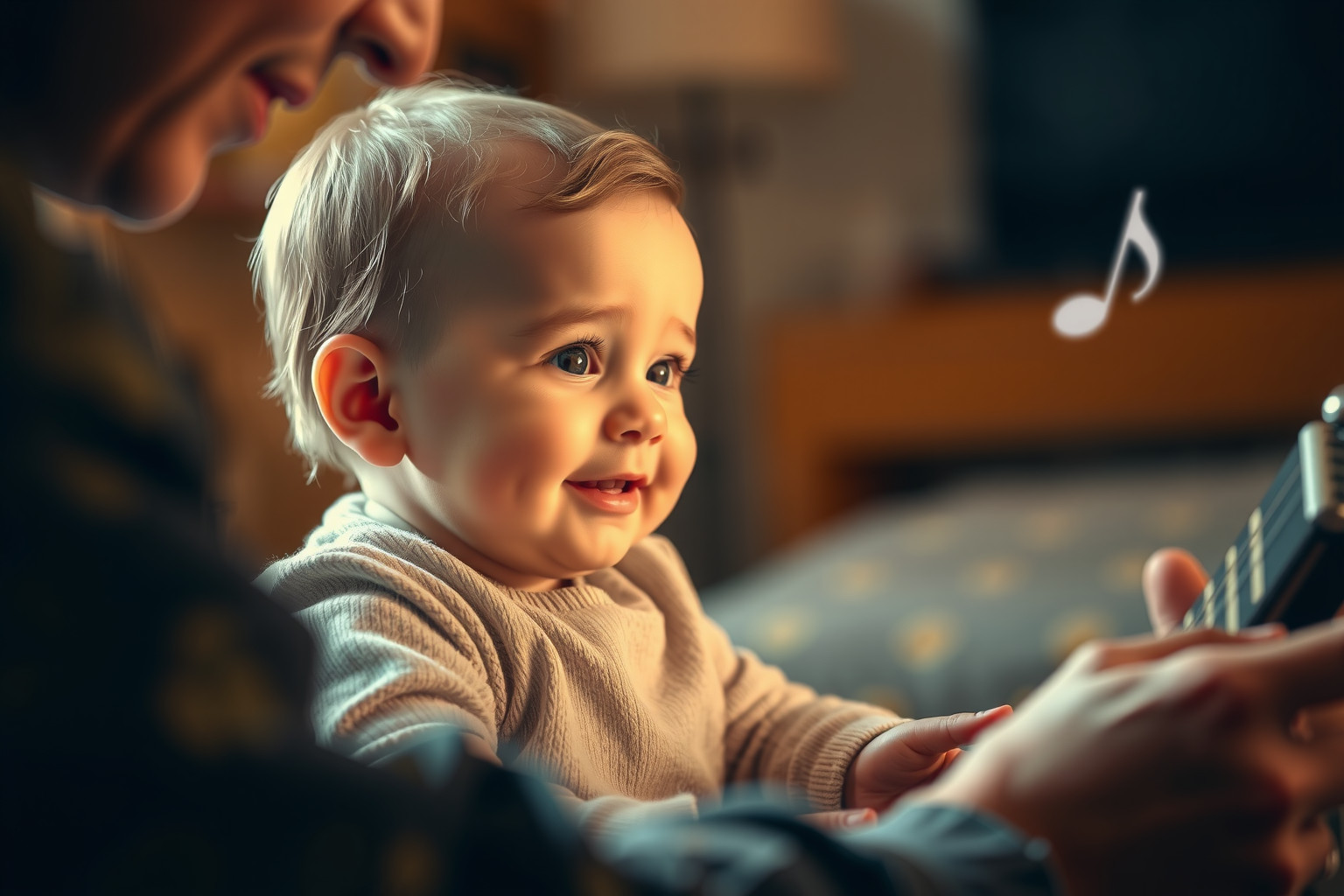 A dallam segít a babák figyelmének és kötődésének erősítésében.