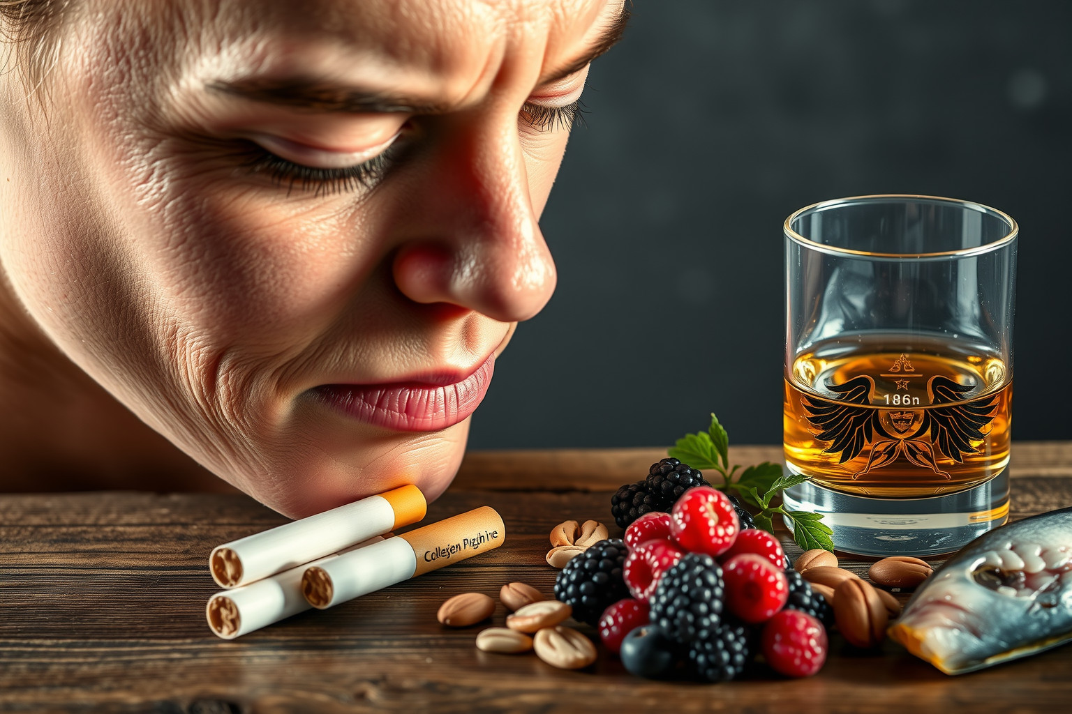 A dohányzás és alkohol csökkenti a kollagéntermelést, gyorsítja öregedést.