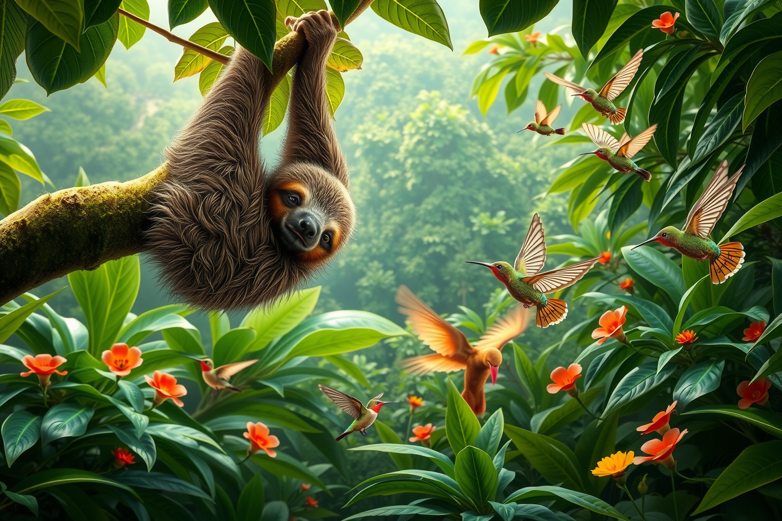 Costa Rica otthont ad a világ leggyorsabb kolibrinek és lajhároknak.