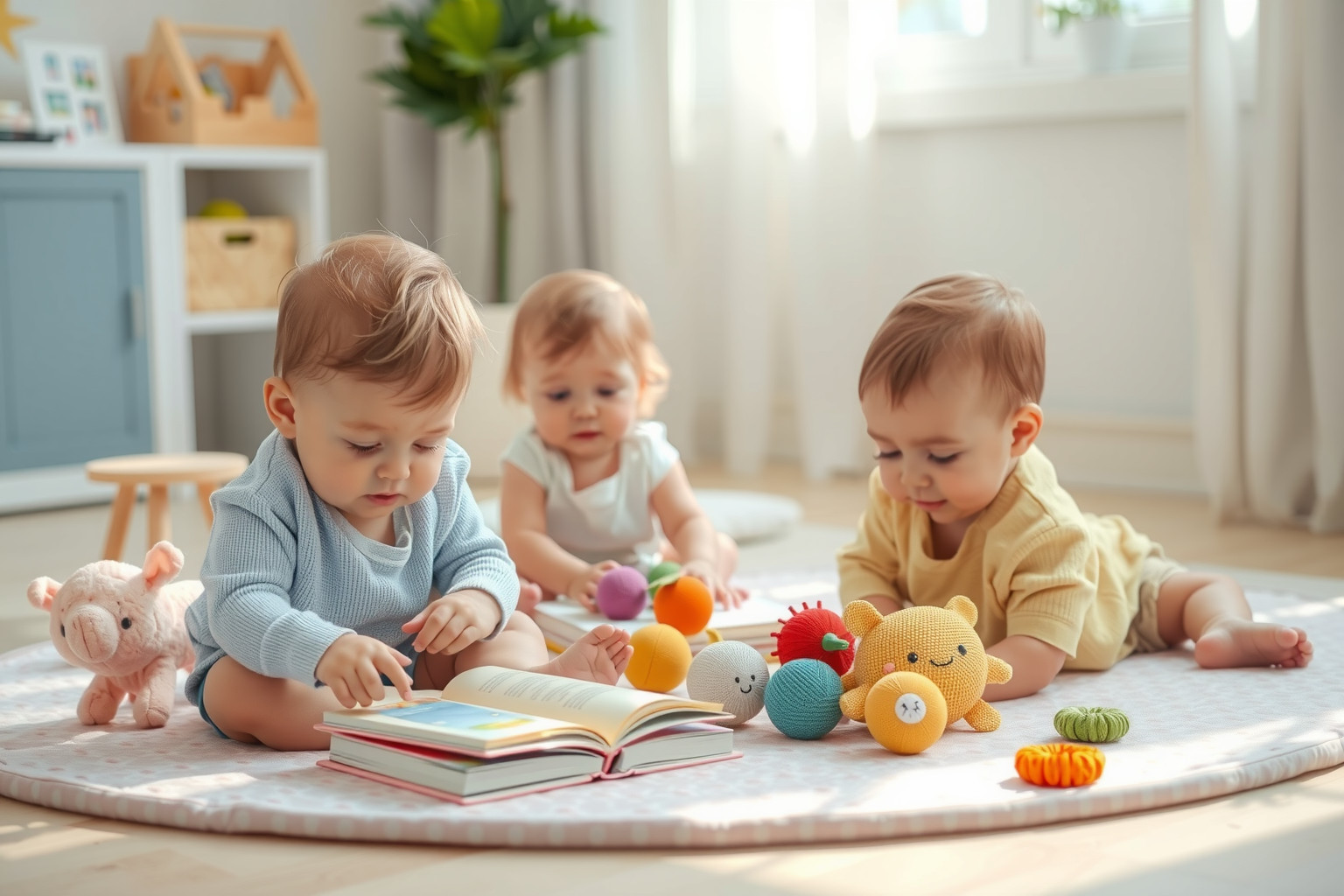 A szenzoros játékok fejlesztik a baba érzékelését és mozgását.
