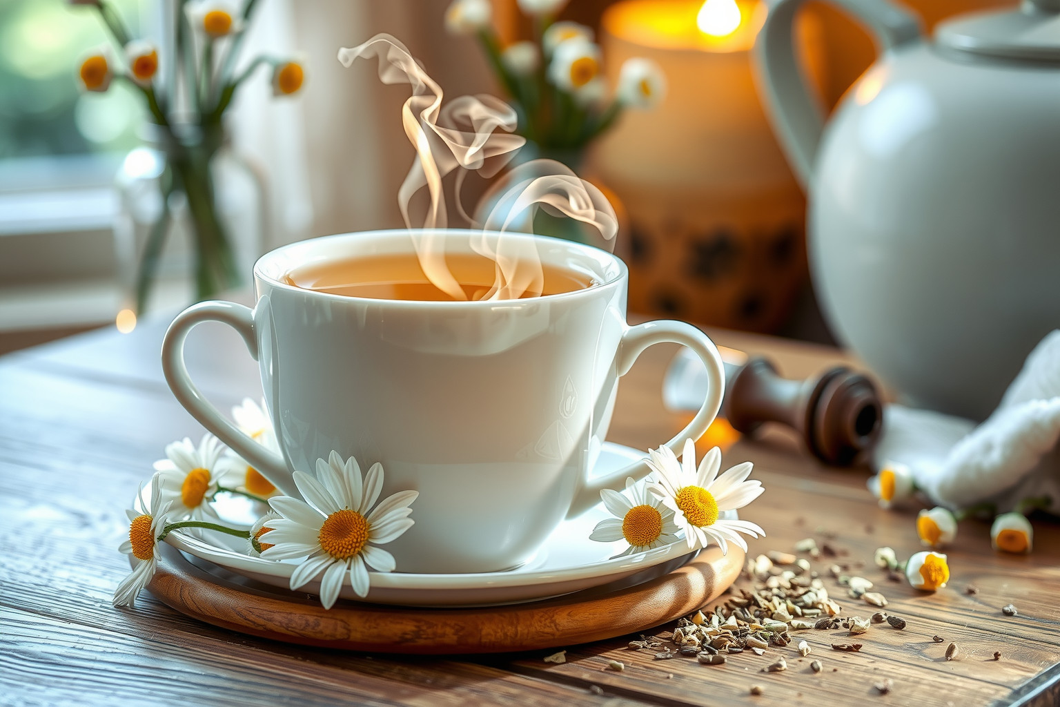 A kamilla tea lefekvés előtt nyugtató hatású.