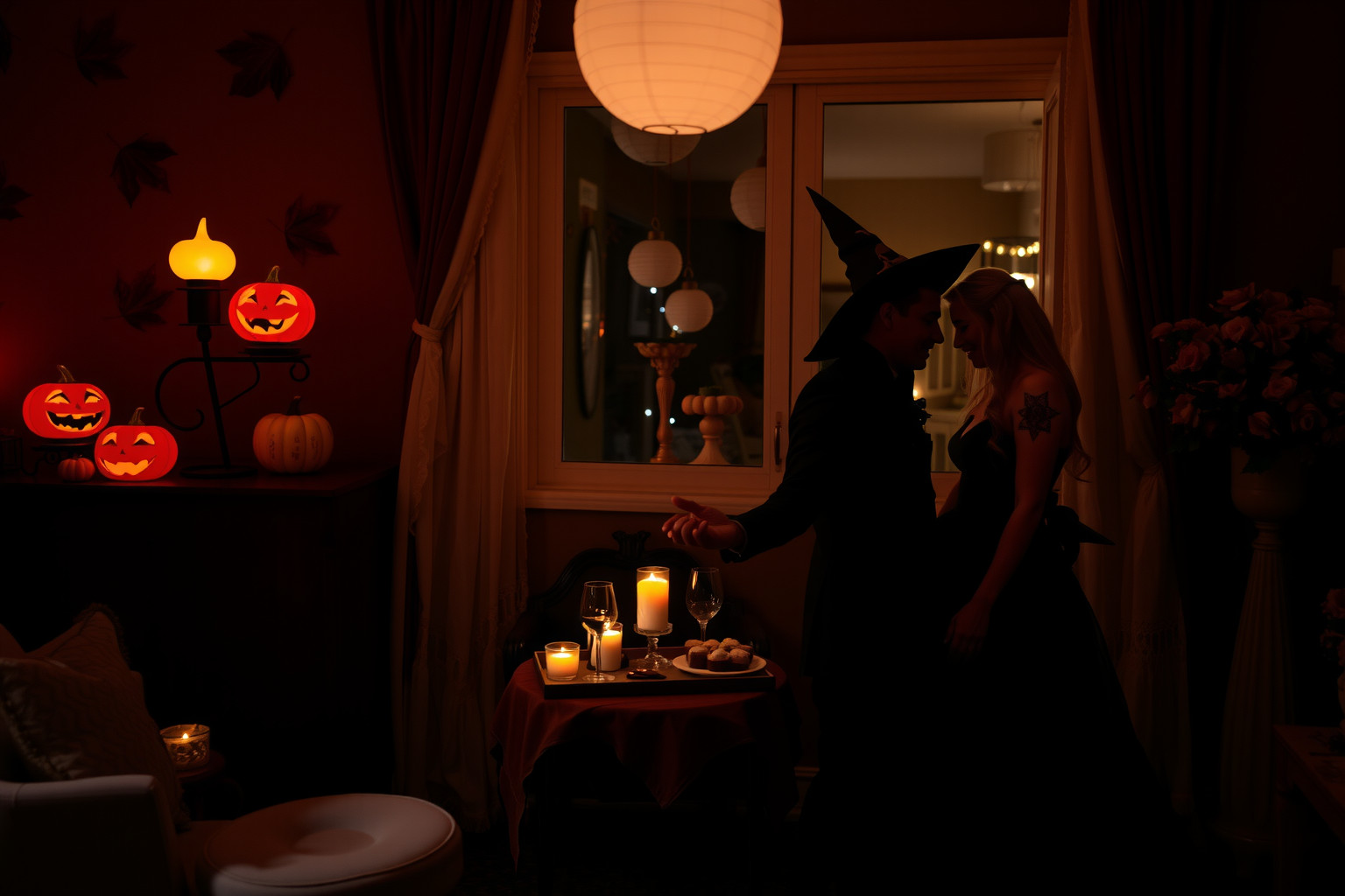 Kettesben Halloween parti igazi romantikus hangulatot teremt.