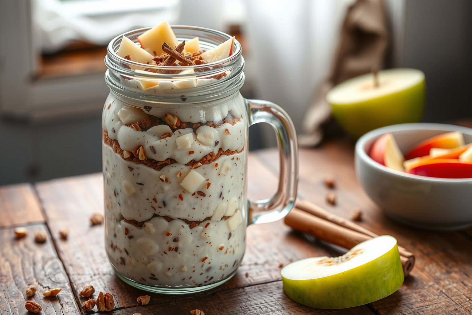 Az almás-fahéjas overnight oats gyors és tápláló reggeli.