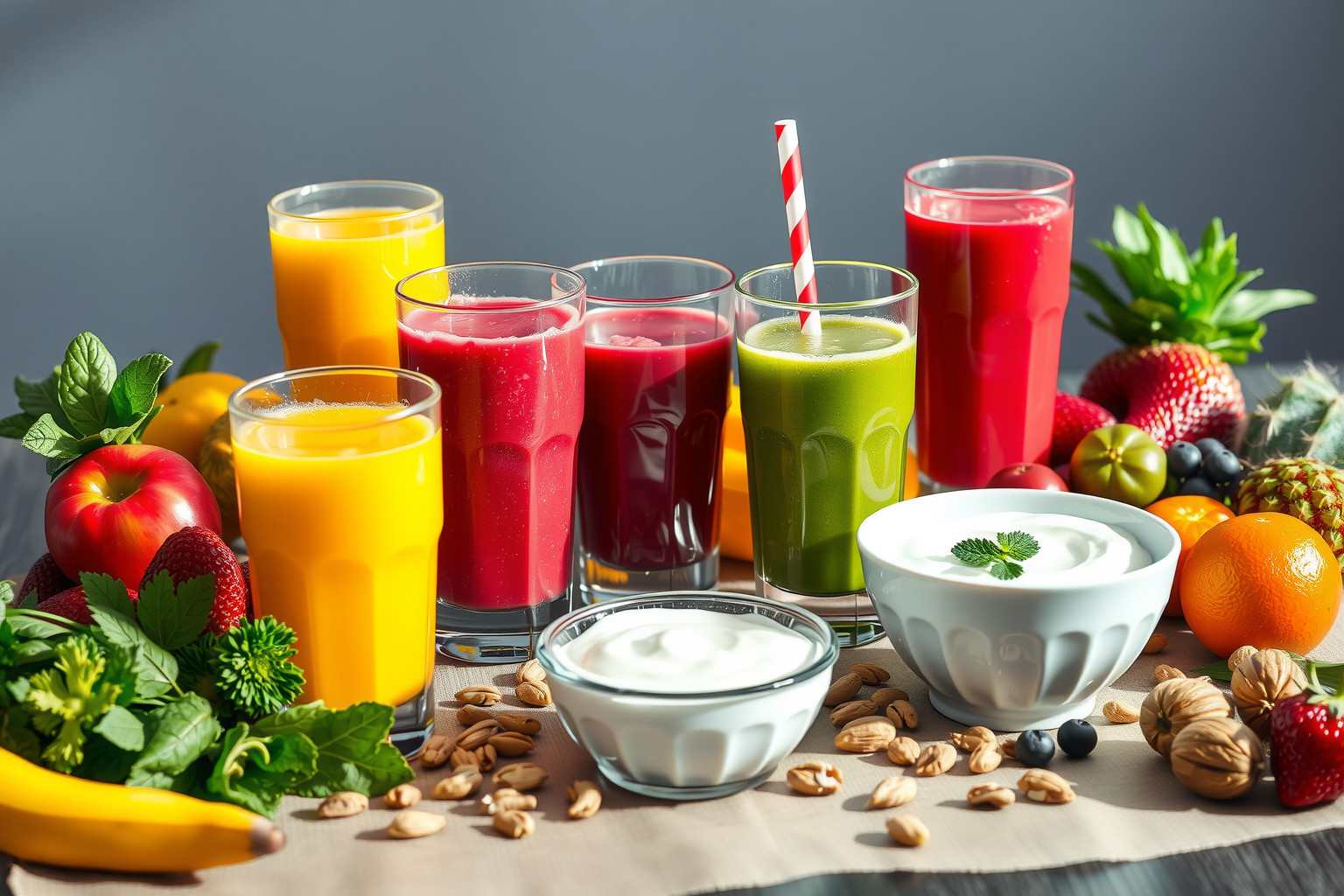 A smoothie-k rostban gazdag táplálék-kiegészítők a mindennapokra.
