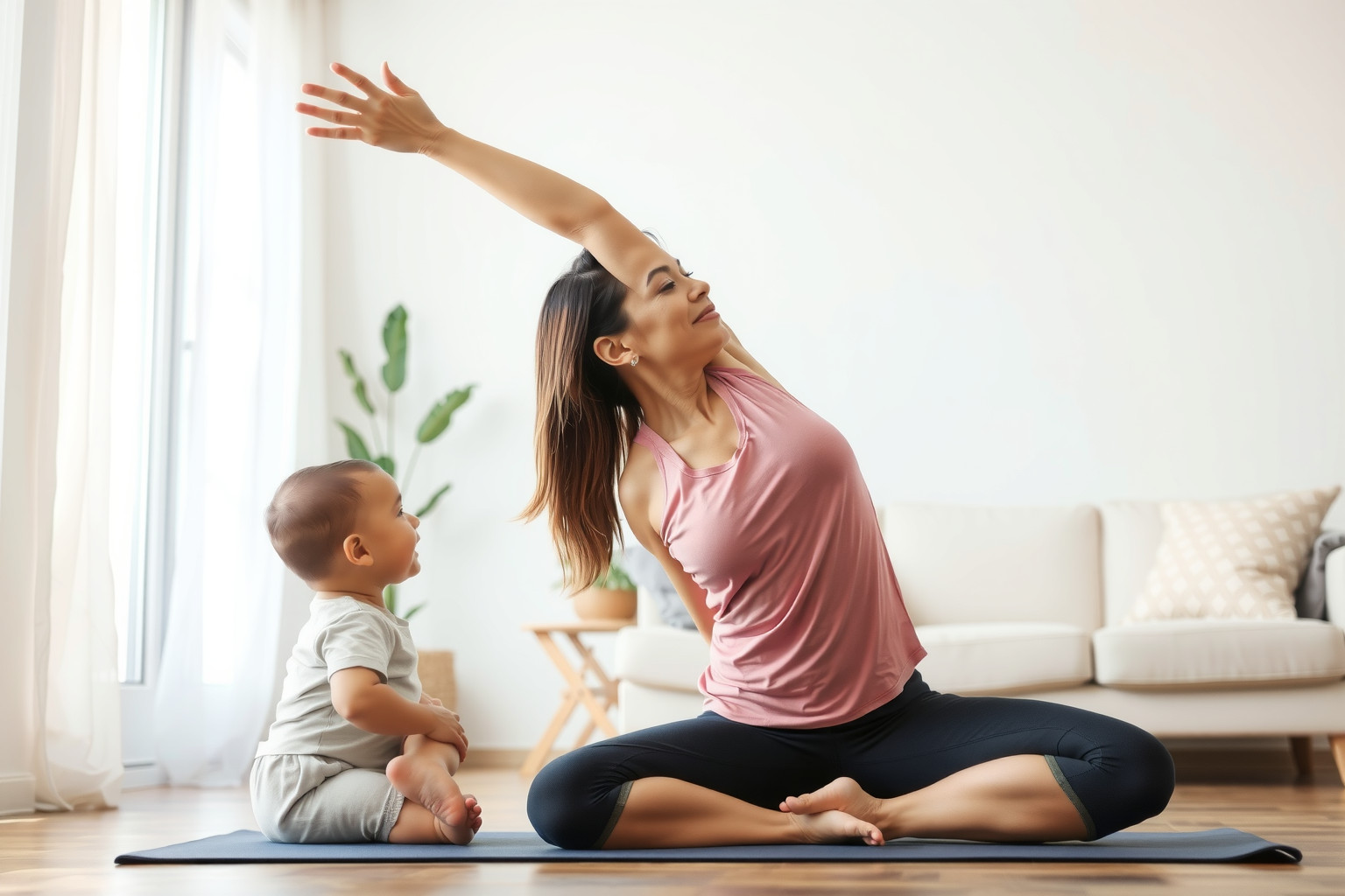 A baba-mama jóga javítja a mama testtartását és közérzetét.