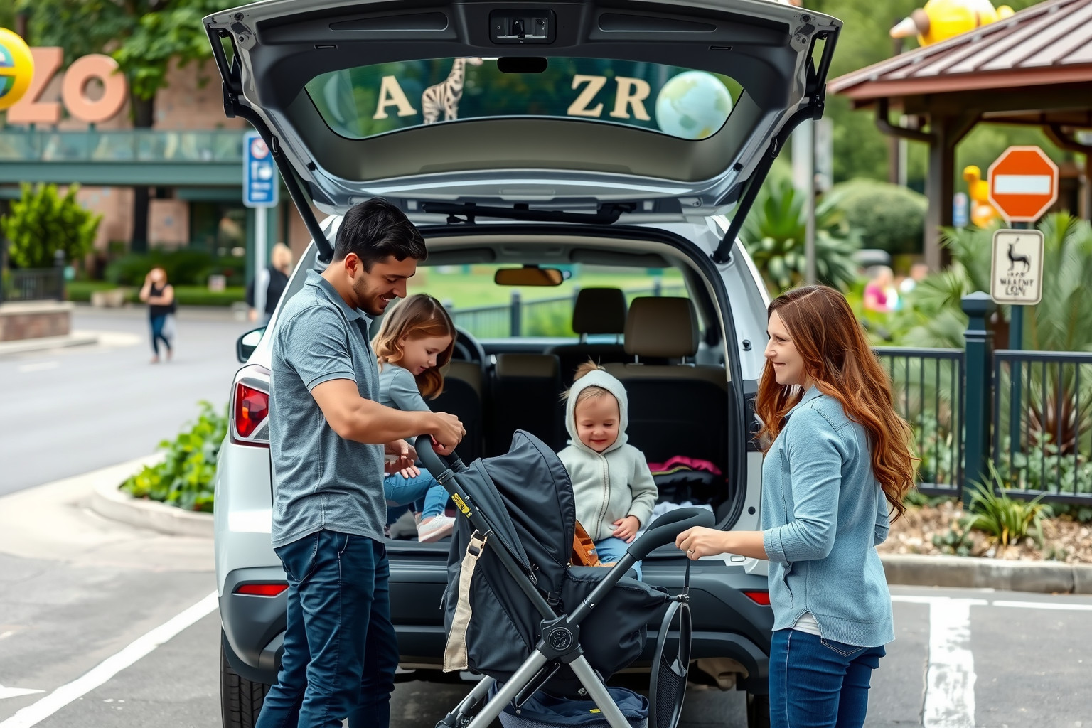 Az állatkert közelében ingyenes baba-barát parkolóhelyek állnak rendelkezésre.