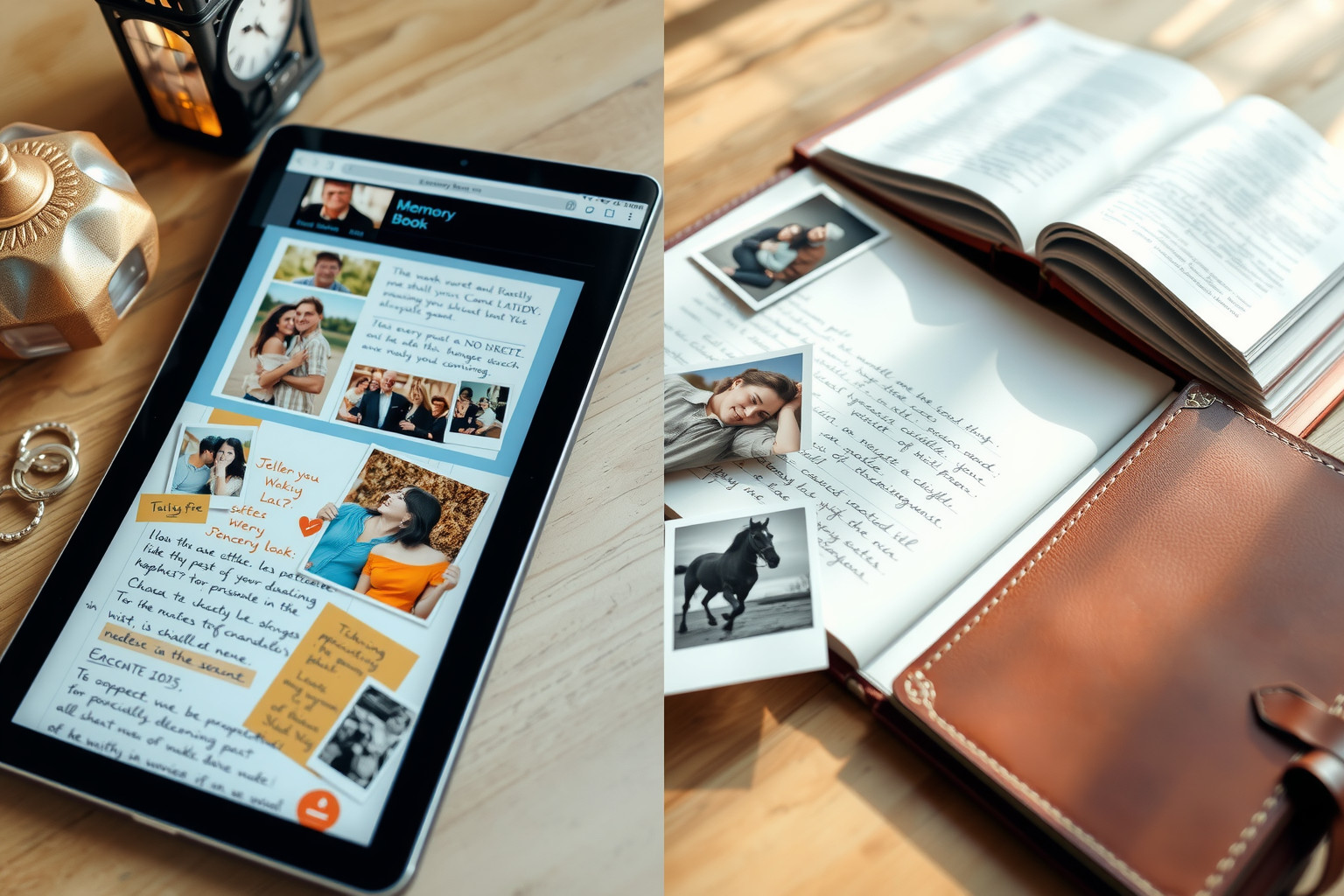 A digitális emlékkönyv könnyen megosztható, míg a scrapbook személyes.