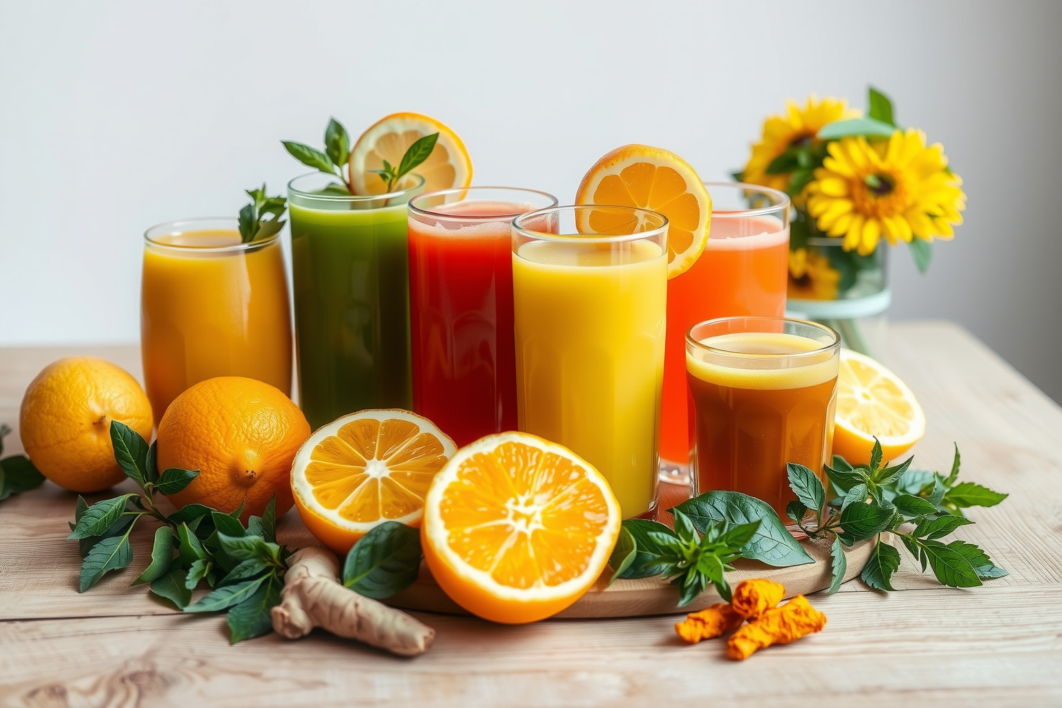 Az immunerősítő italok C-vitaminban gazdagok a védekezéshez.