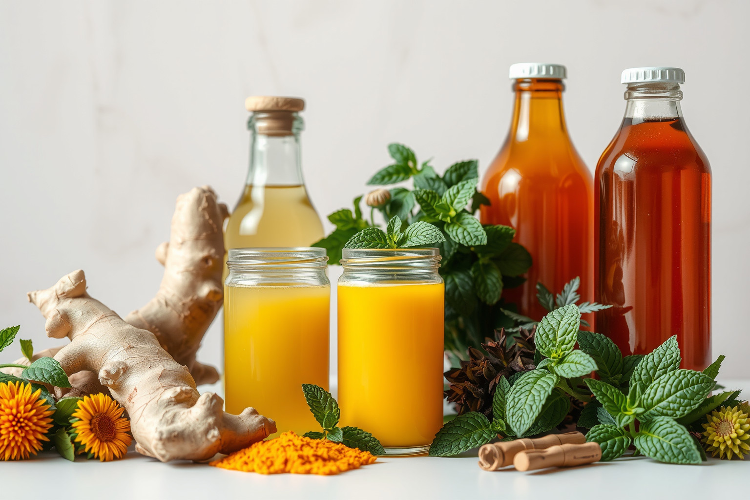 Az echinacea és a fokhagyma természetes immunerősítők italokban.