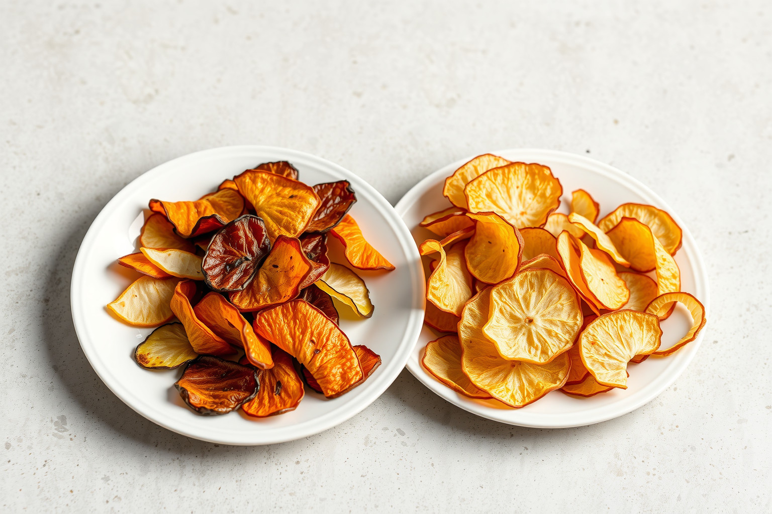 A dehidratált zöldségchips kevesebb zsírt, több tápanyagot őriz.