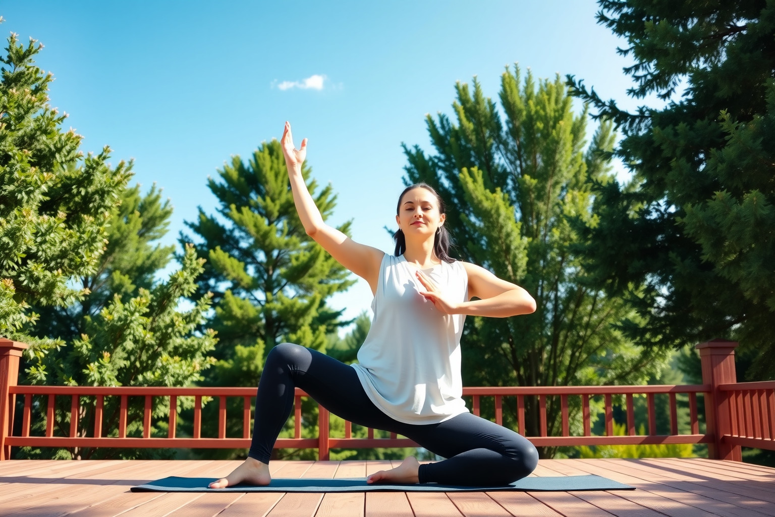 A Vrikshasana javítja az egyensúlyt és erősíti a térdet.