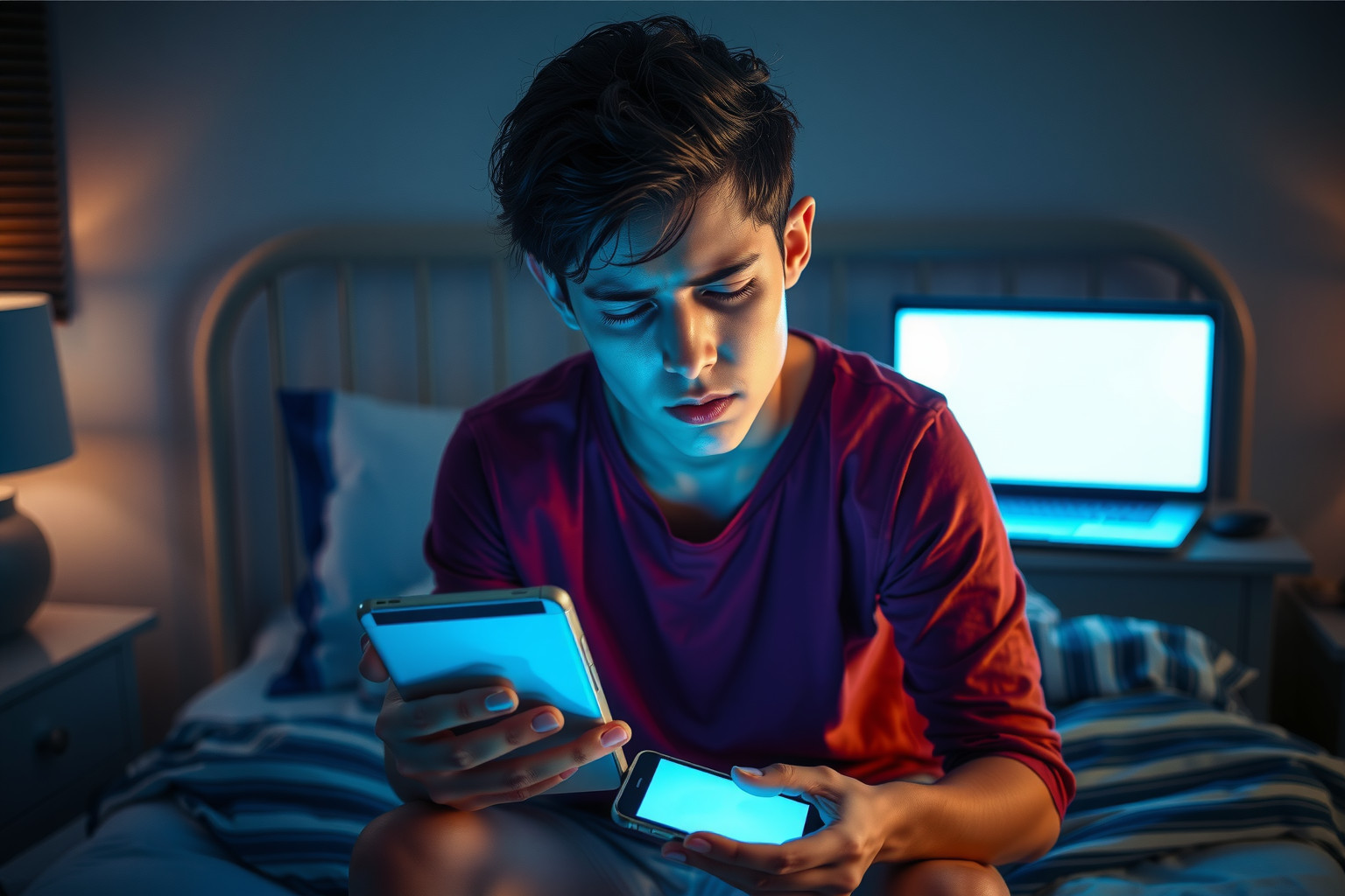 A folyamatos online jelenlét növeli a stresszt és alvászavarokat.