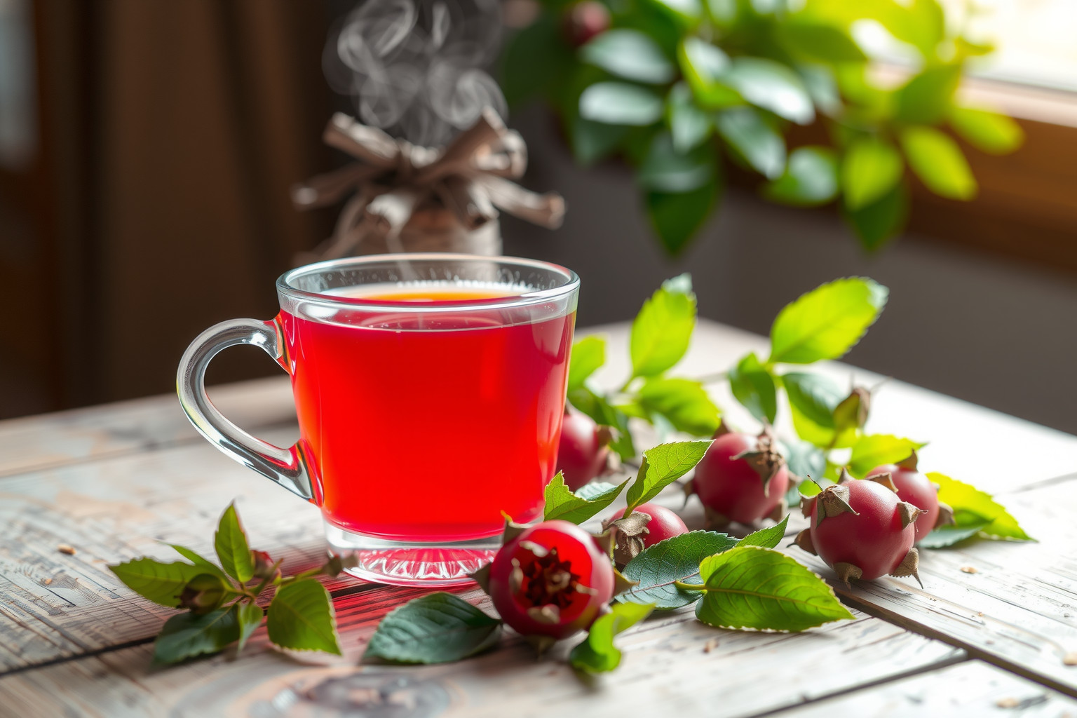 A csipkebogyó tea természetes C-vitaminforrás a szép bőrért.