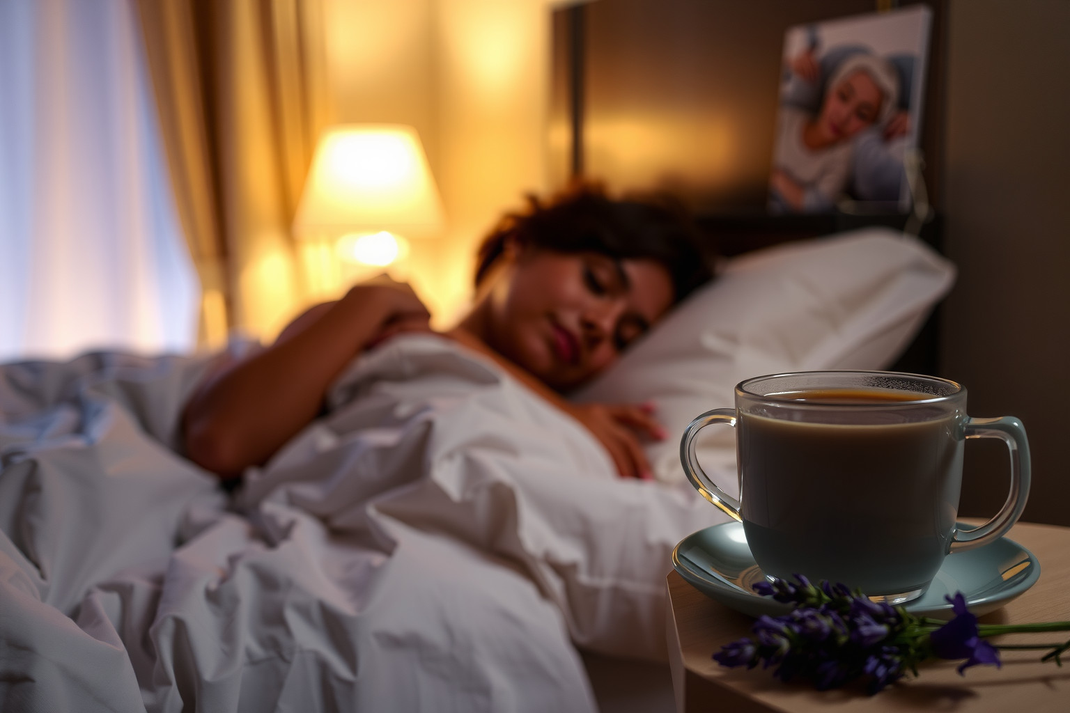 A levendula tea rendszeres fogyasztása csökkenti az éjszakai felébredéseket.