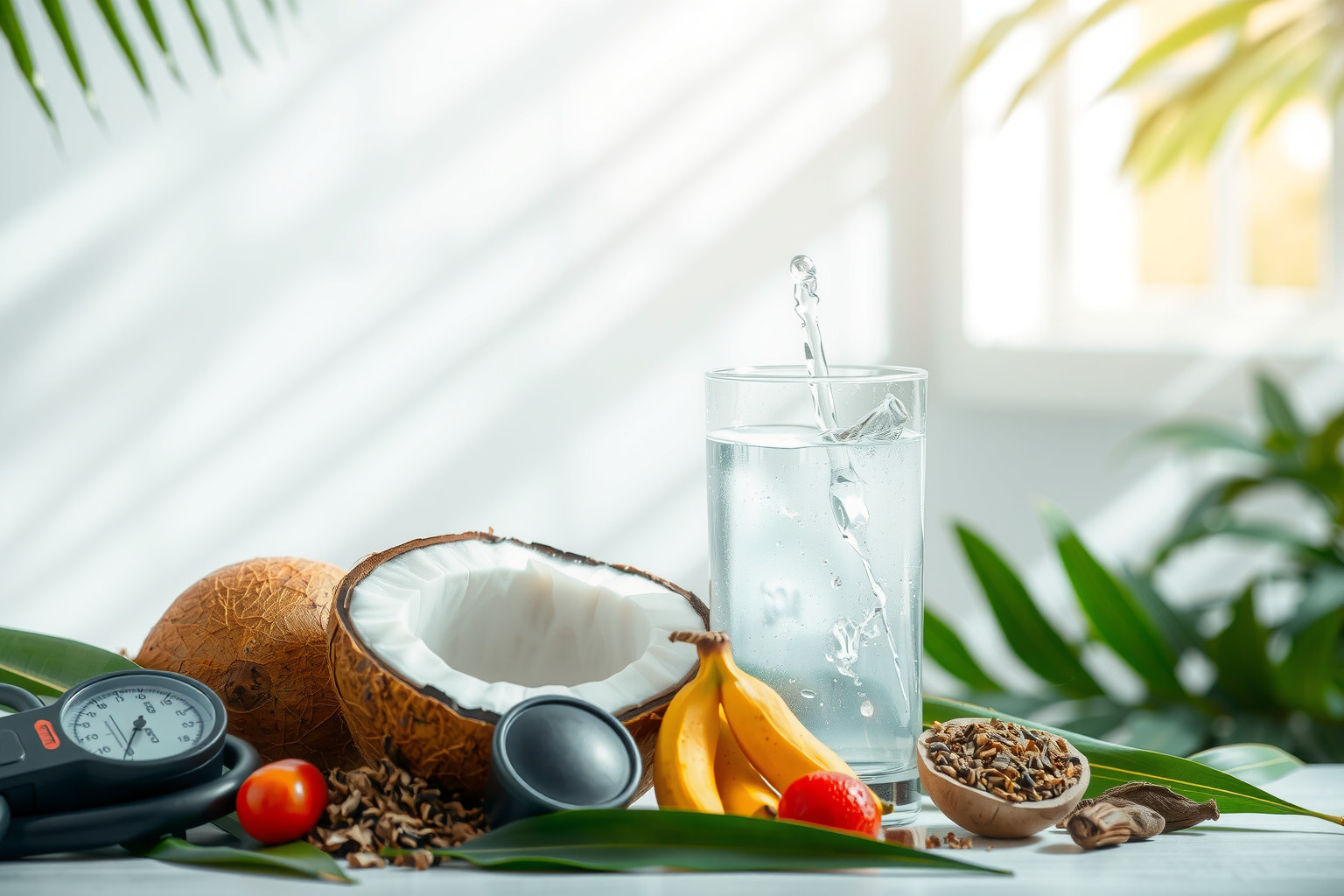 A kókuszvíz természetes antioxidánsai segítik a vérnyomáscsökkentést.