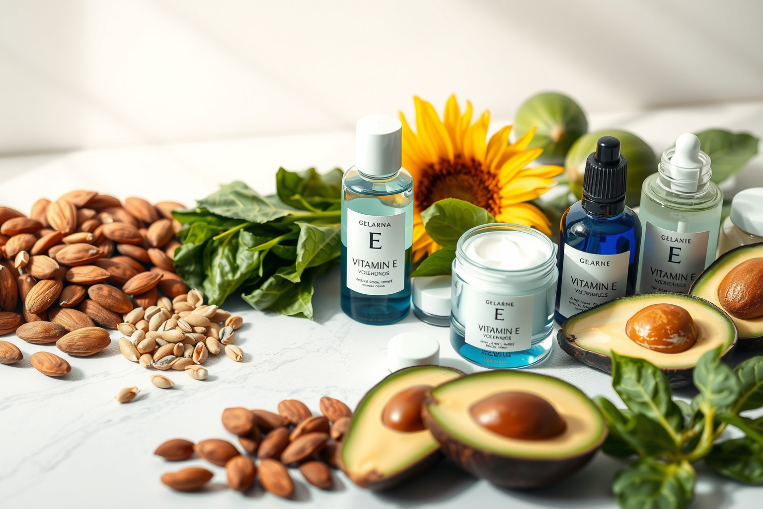 Az E-vitamin gazdag forrásai az olajos magvak és avokádó.