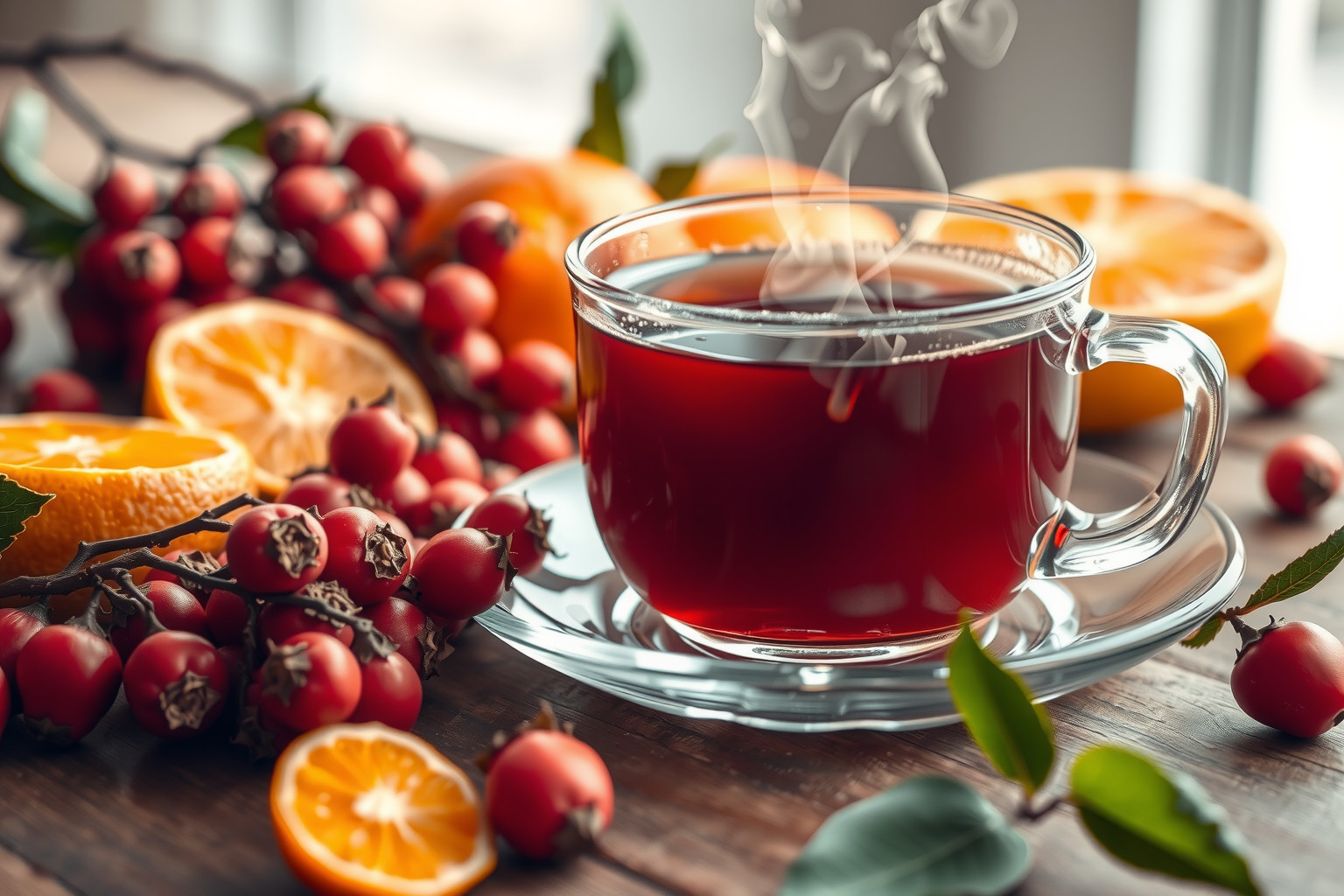 A csipkebogyótea természetes C-vitaminforrás, gyorsítja a gyógyulást.