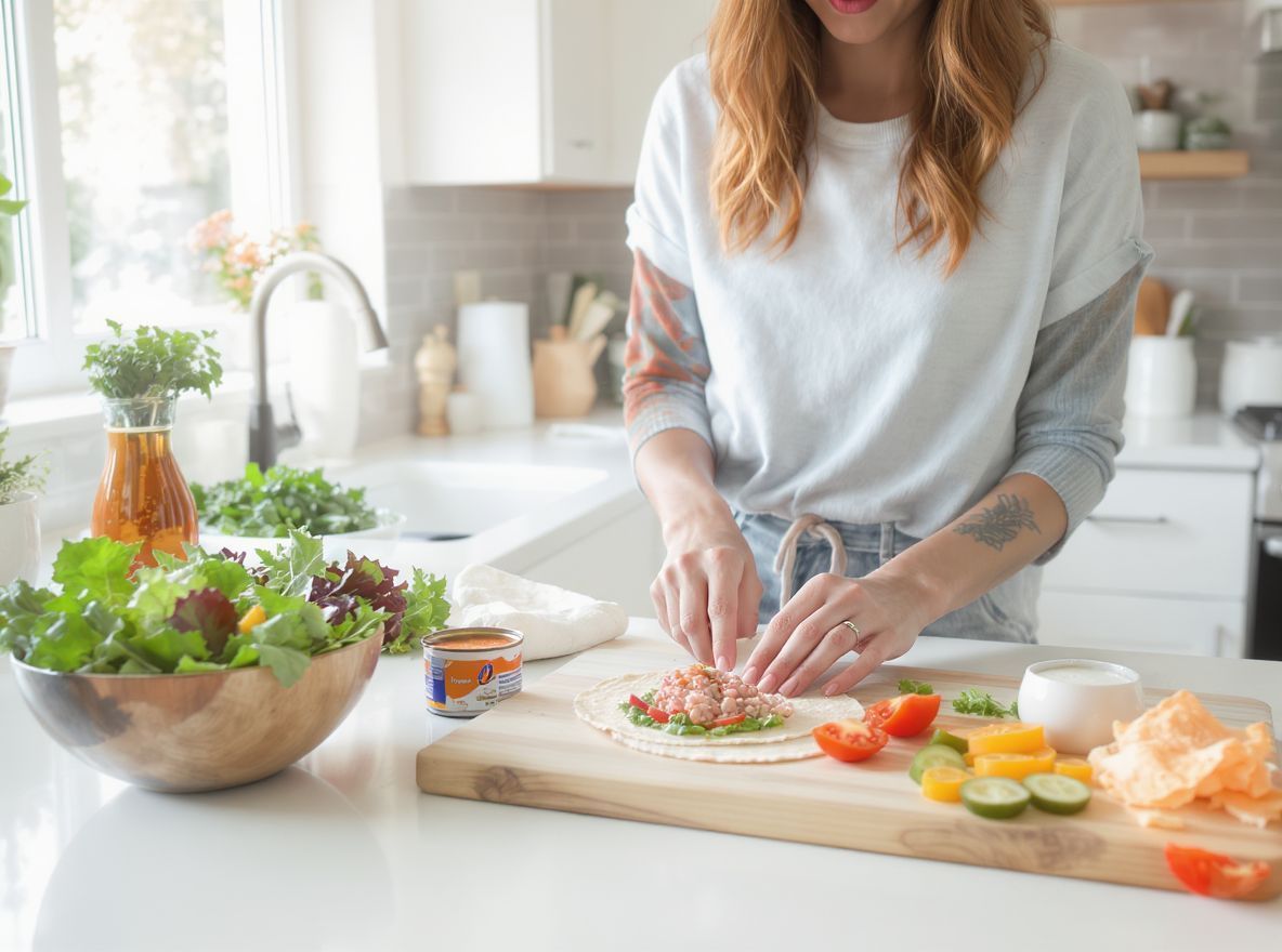 A gyors tonhalas wrap tápanyagban gazdag és ízletes.