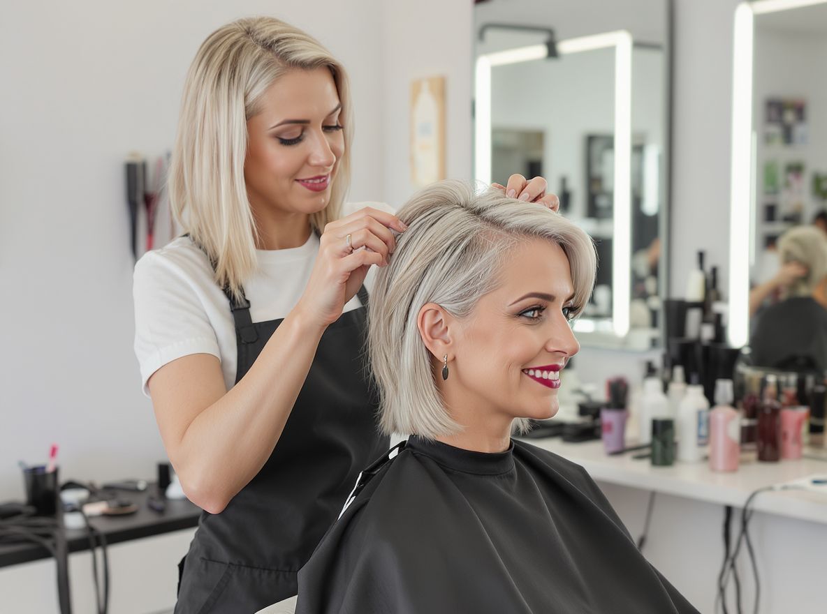 A fodrász segít a legelőnyösebb frizura kiválasztásában.