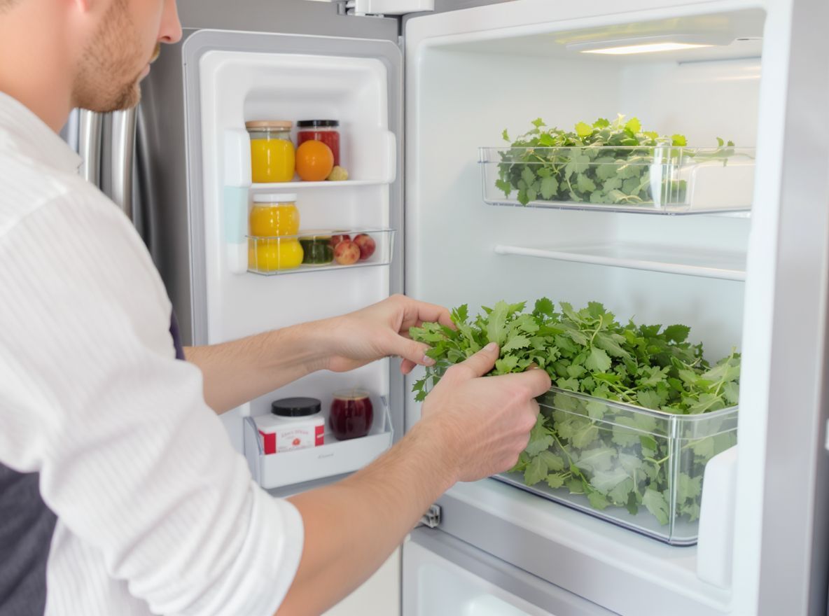 A rukkola a hűtőszekrény zöld zónájában tárolandó.