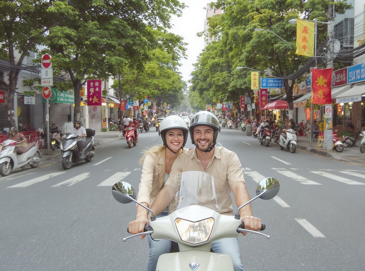 A motorral való közlekedés Vietnamban különös óvatosságot igényel.