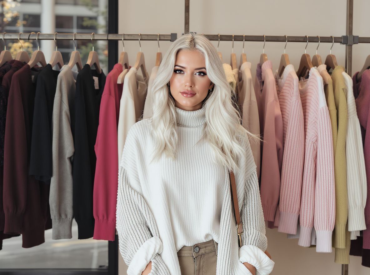 A blúzok és pulóverek kombinálása stílusos megjelenést biztosít.