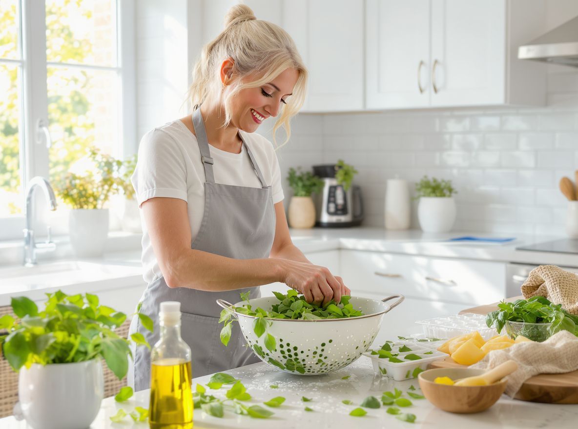 A fagyasztás során a bazsalikom tápanyagtartalma megmarad.