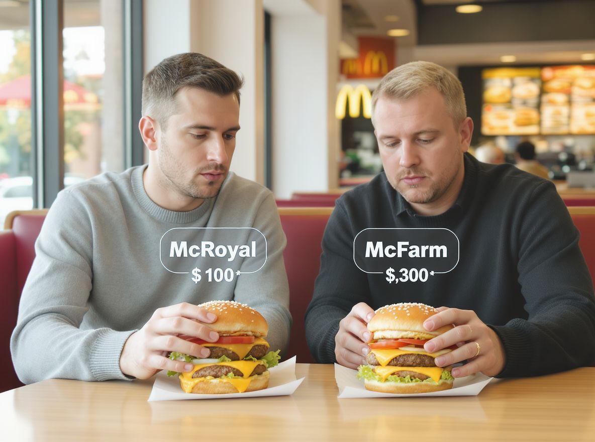 A McFarm kevesebb kalóriát tartalmaz, mint a McRoyal.