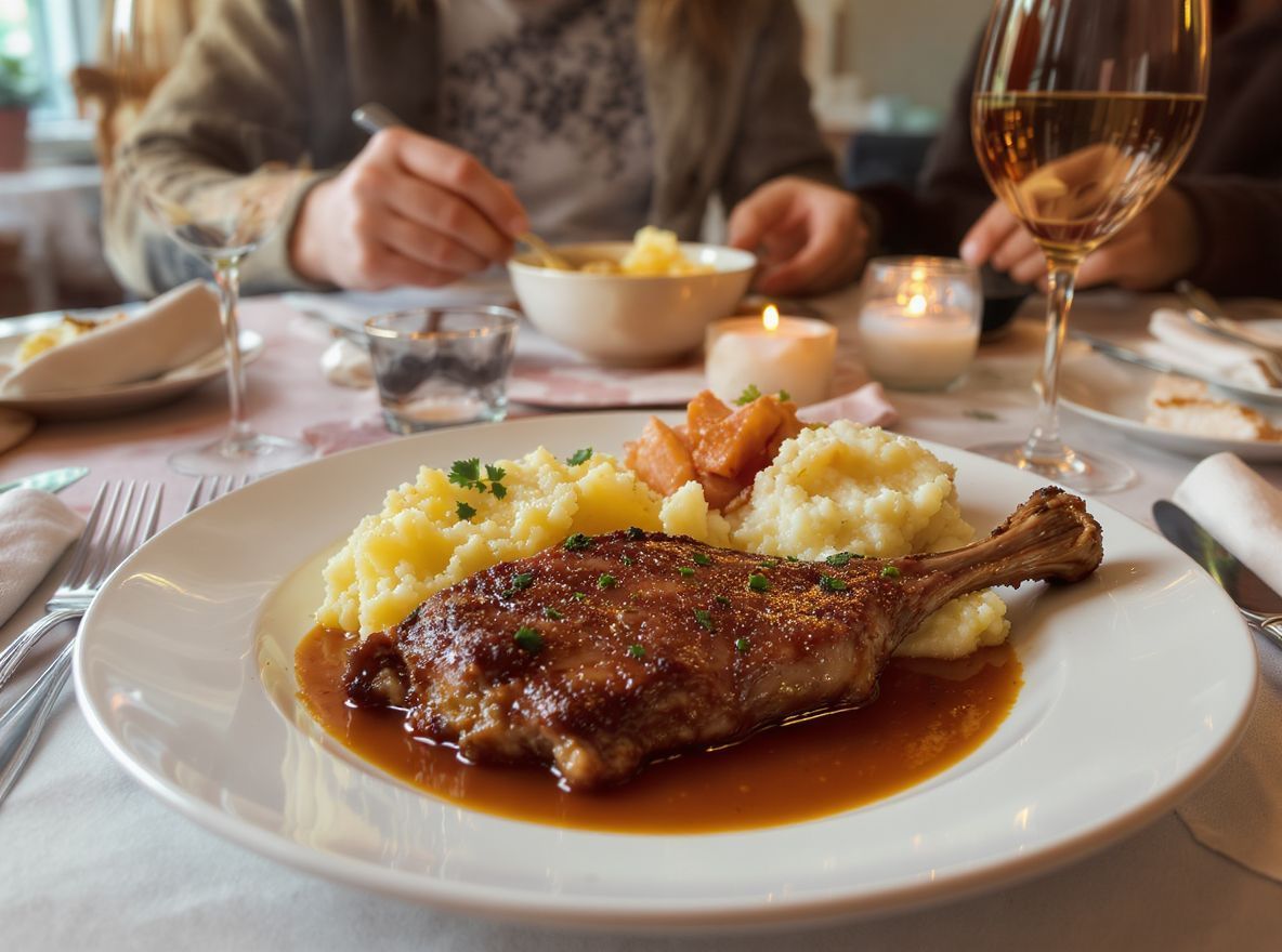 A konfitált kacsacomb gazdag ízei télen különösen felüdítőek.