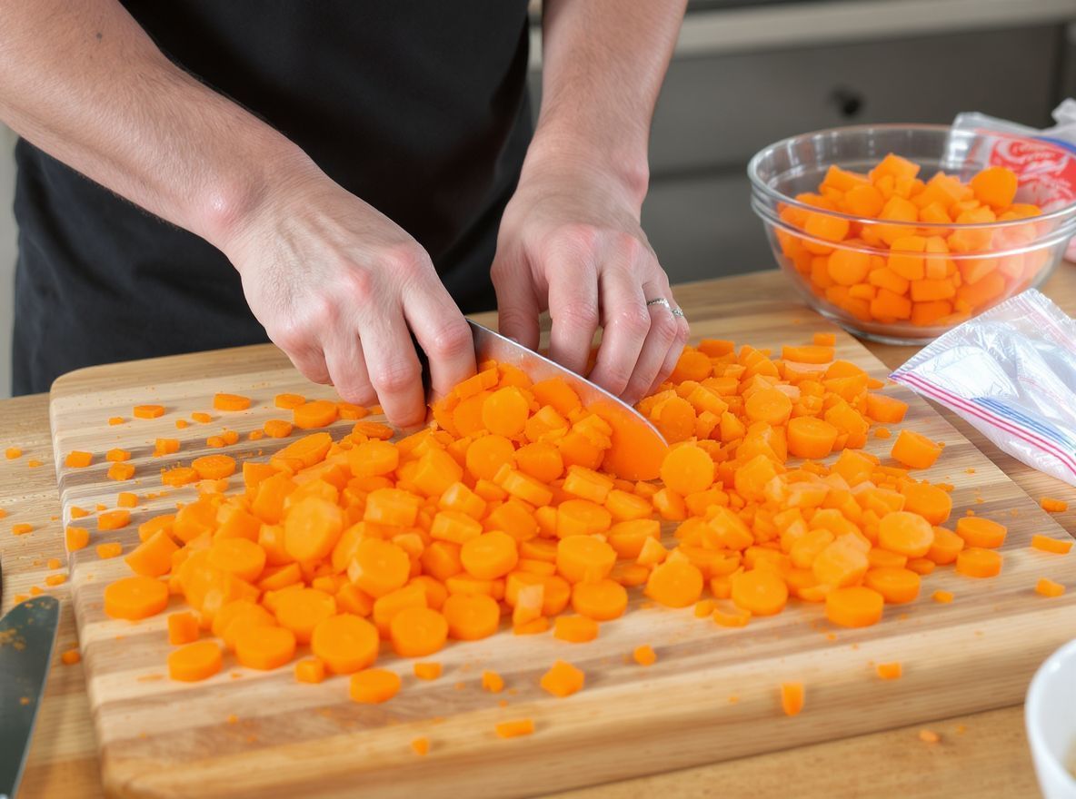 A sárgarépa darabolása befolyásolja a fagyasztás minőségét.