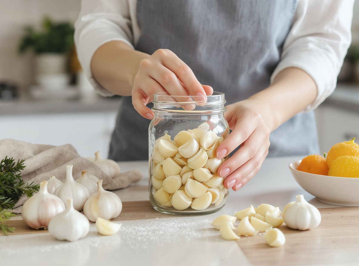 A hámozatlan fokhagymagerezdek hűvös, sötét helyen tárolandók.