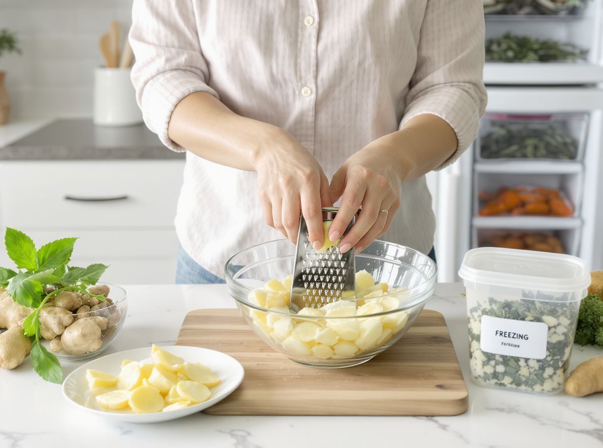 A gyömbér fagyasztása megőrzi ízét és tápanyagait.