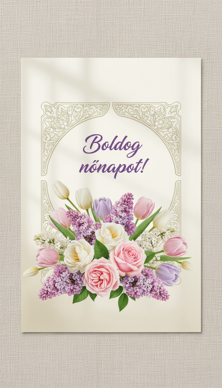 elegáns nőnapi üdvözlőlapok