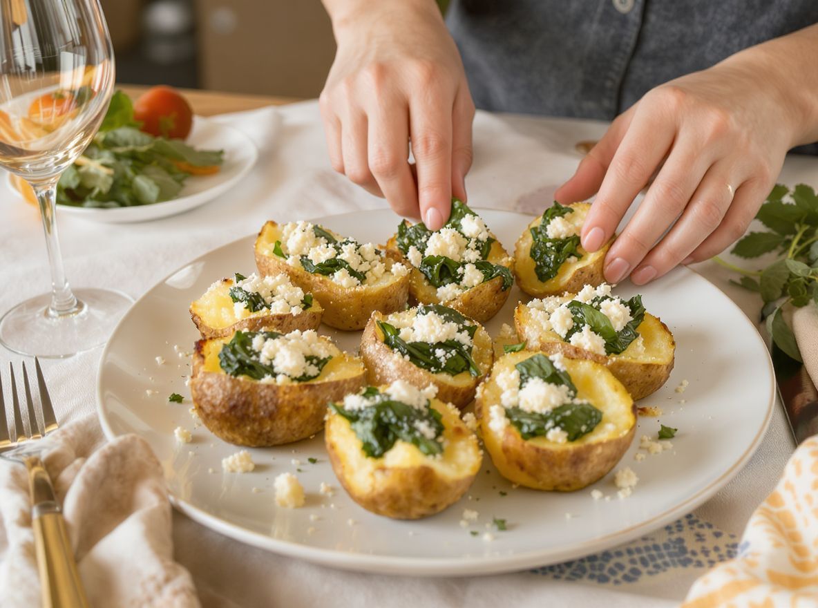 A fetás-spenóttal töltött burgonyahajók ízletes és egészséges.