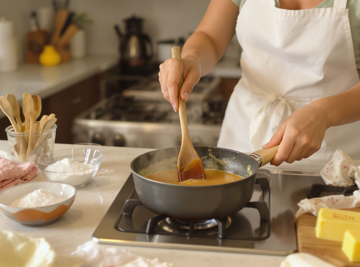 A karamellizálás során a cukor hő hatására átalakul.