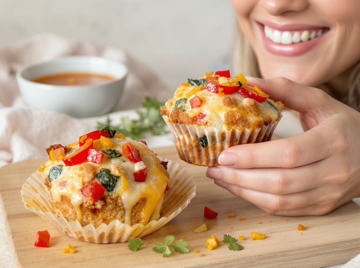 A sajtos-zöldséges muffinok egészséges kényeztetést nyújtanak!