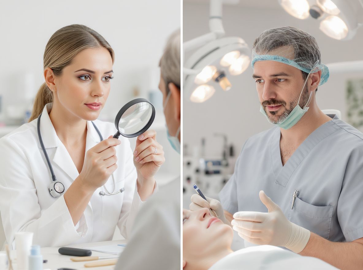 A bőrgyógyász diagnosztizál, a plasztikai sebész műt.