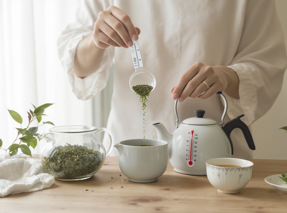 A Sencha ideális hőmérséklete 70-80 °C között van.