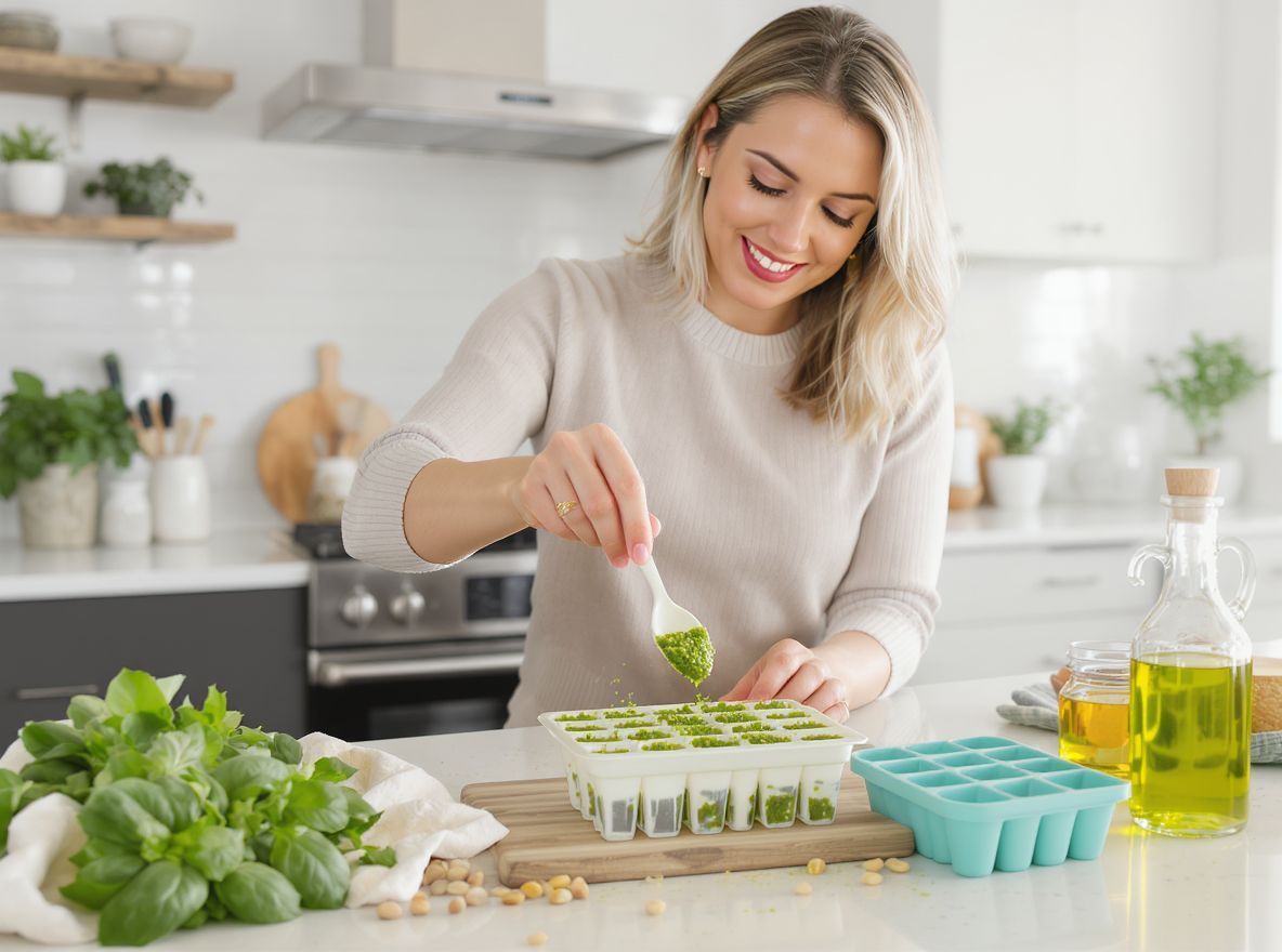 A fagyasztott pesto légmentes tárolása megőrzi ízét.