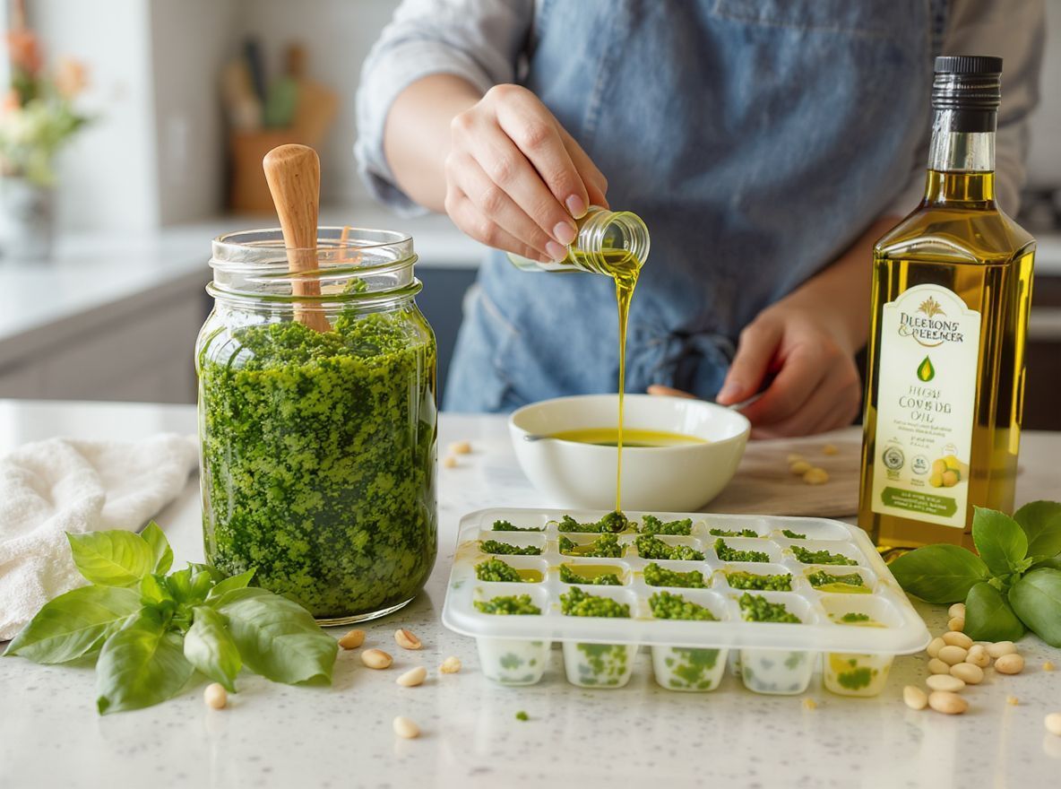 Az olívaolaj megakadályozza a pesto barnulását fagyasztáskor.